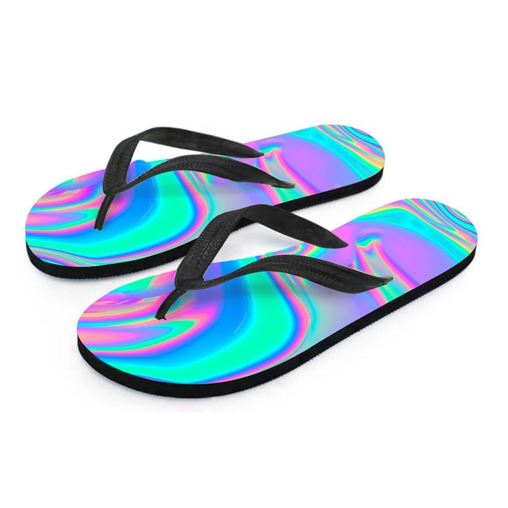 Abstract Pastel Holographic Women's Flip Flops-grizzshop
