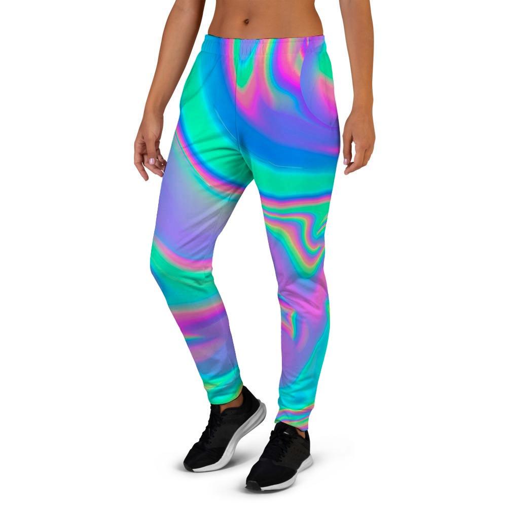 Abstract Pastel Holographic Women's Joggers-grizzshop