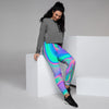 Abstract Pastel Holographic Women's Joggers-grizzshop