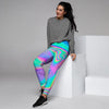 Abstract Pastel Holographic Women's Joggers-grizzshop