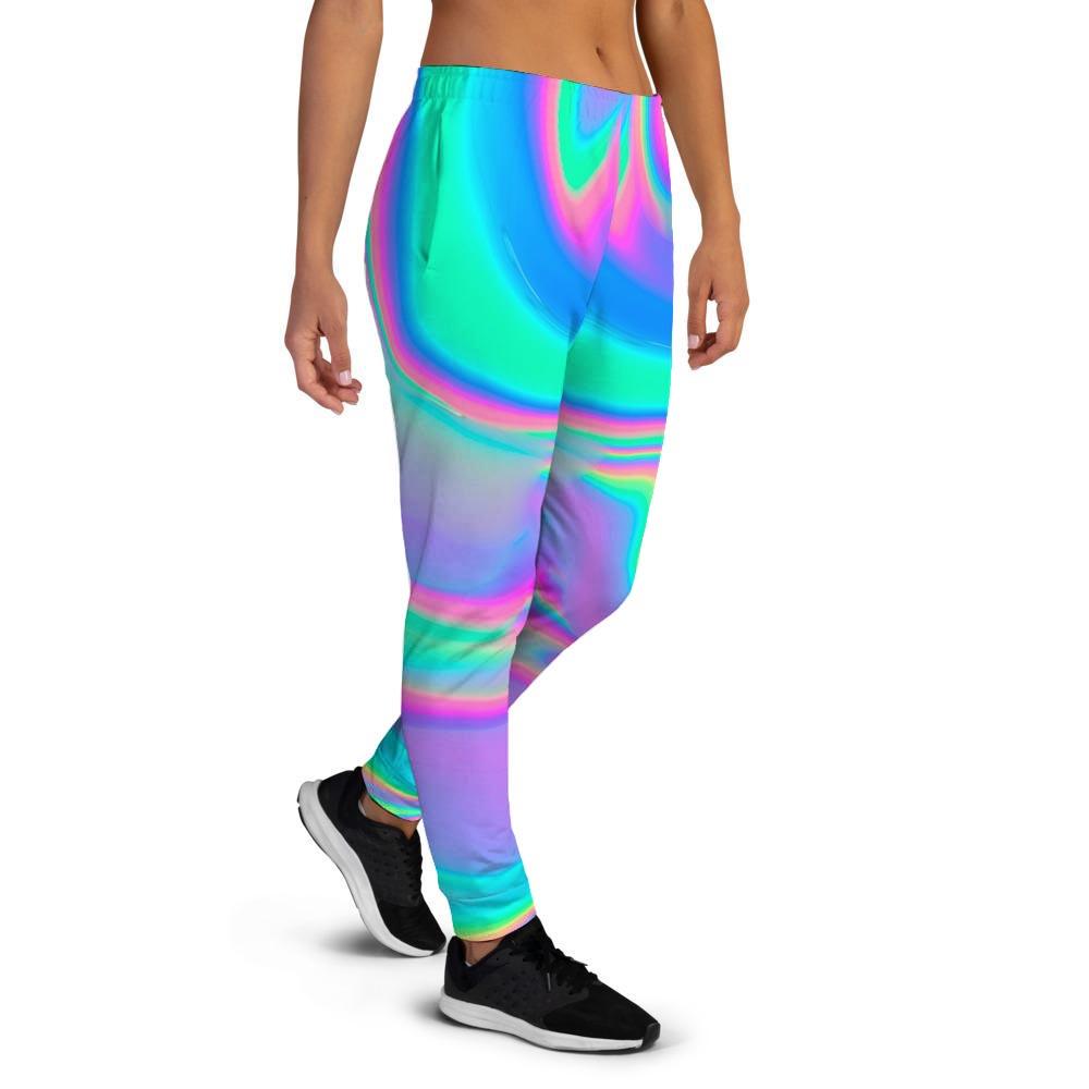 Abstract Pastel Holographic Women's Joggers-grizzshop