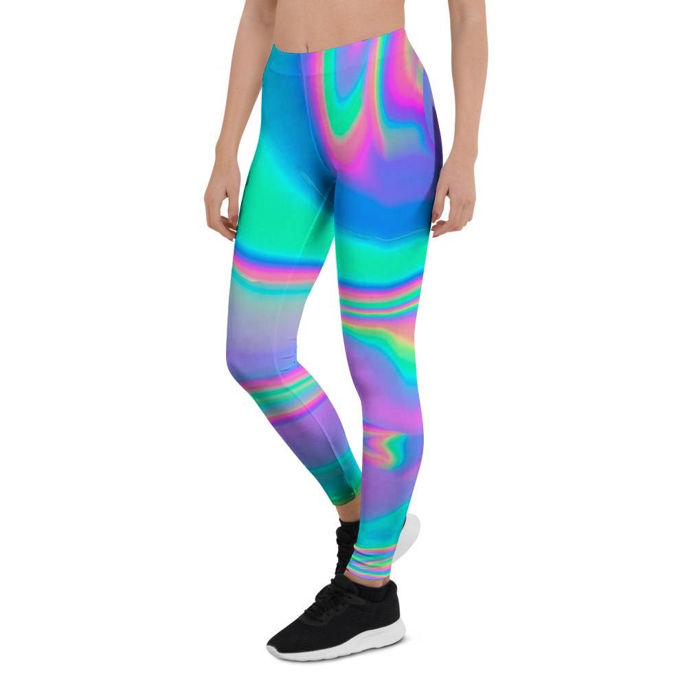 Abstract Pastel Holographic Women's Leggings-grizzshop