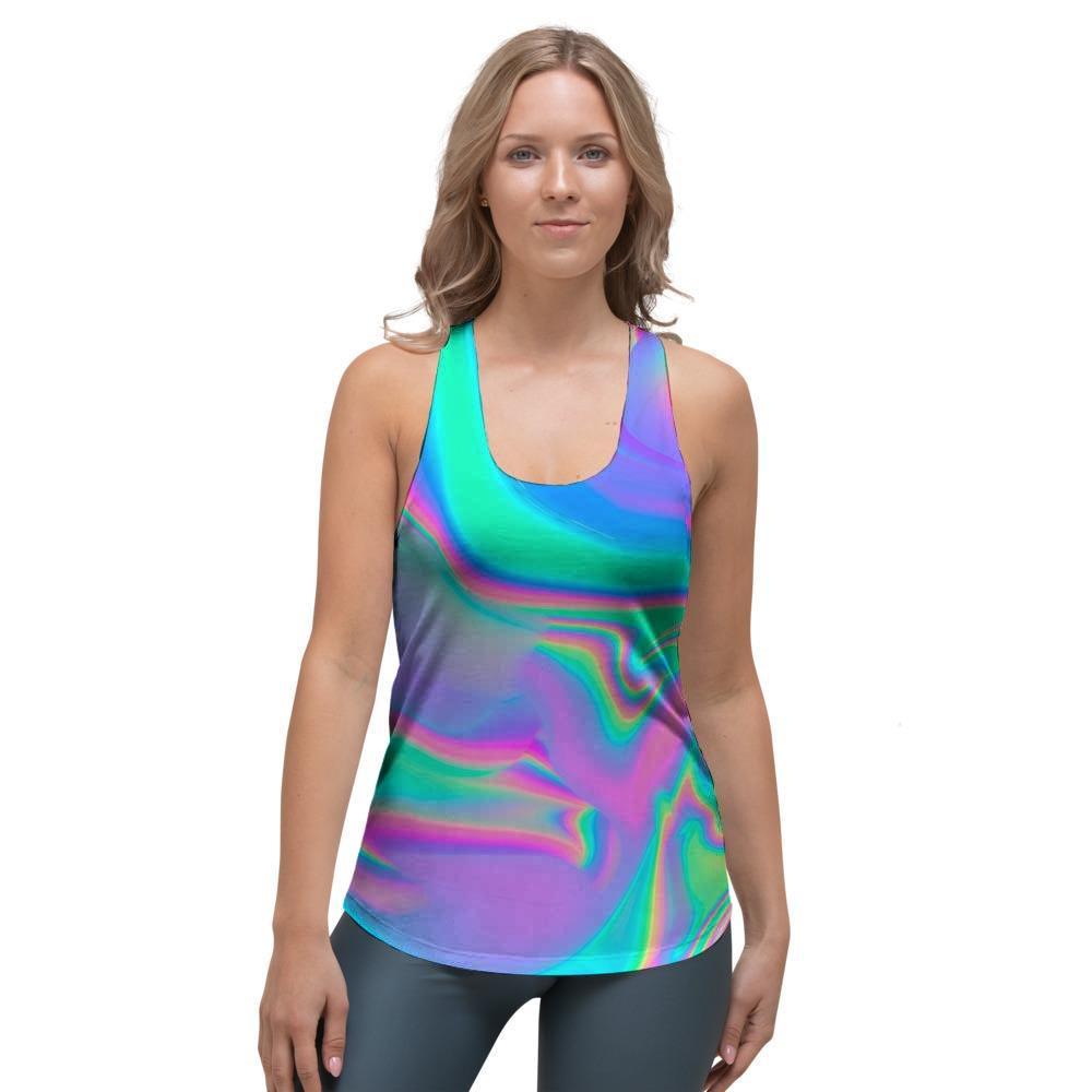 Abstract Pastel Holographic Women's Racerback Tank Top-grizzshop