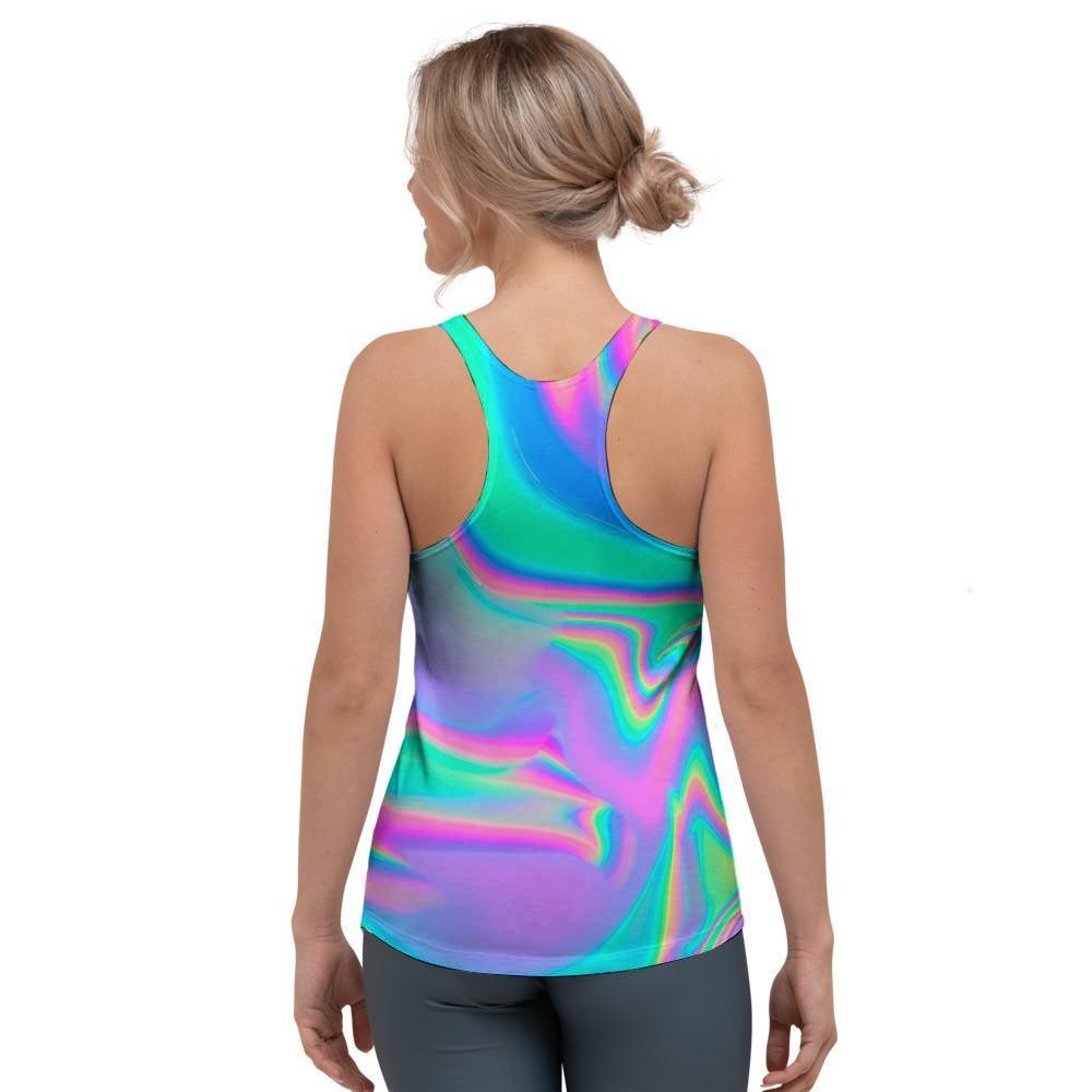 Abstract Pastel Holographic Women's Racerback Tank Top-grizzshop