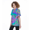 Abstract Pastel Holographic Women's Short Sleeve Shirts-grizzshop