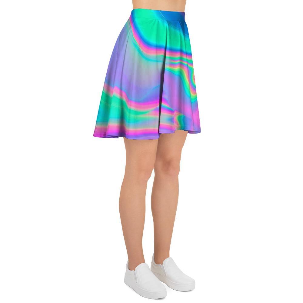 Abstract Pastel Holographic Women's Skirt-grizzshop