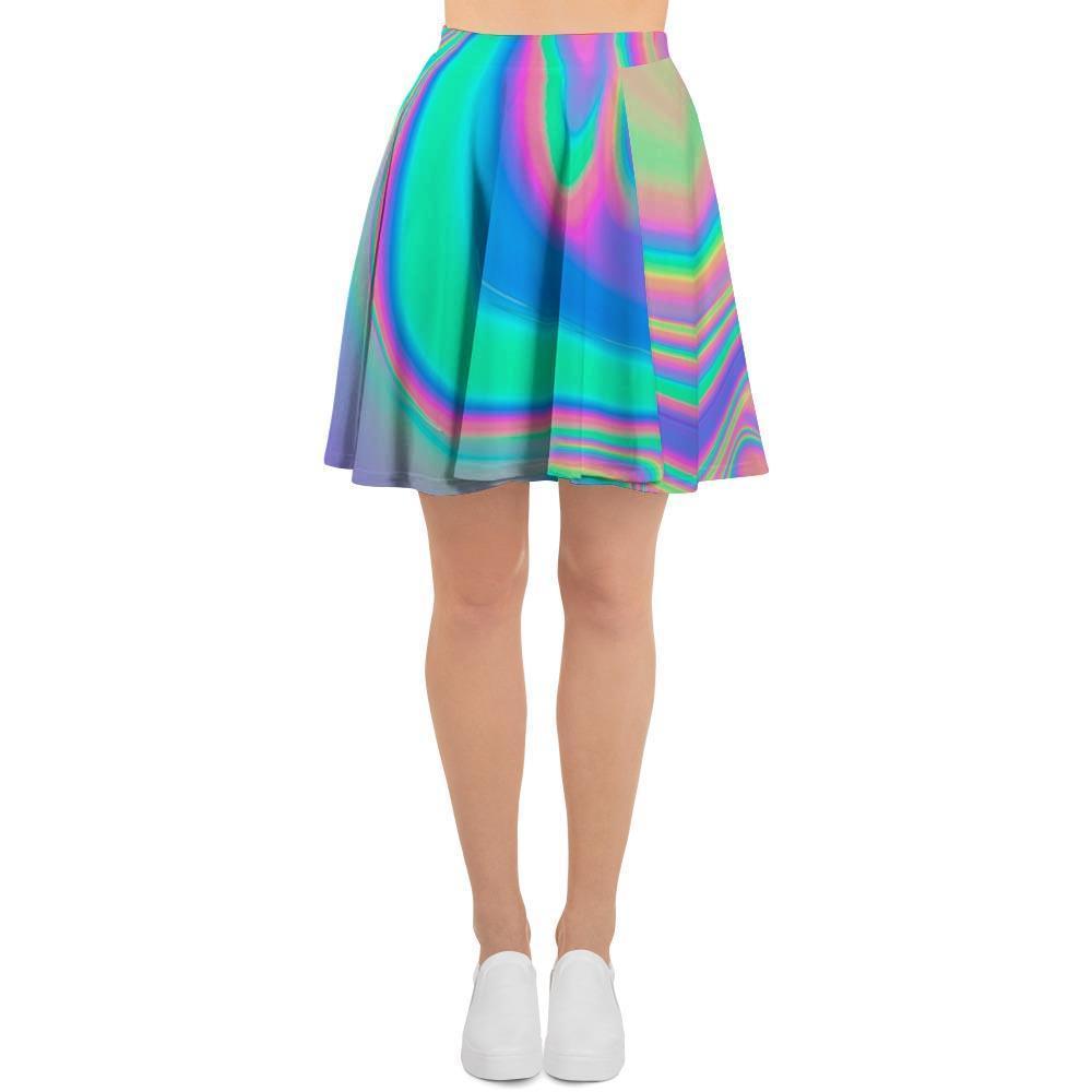 Abstract Pastel Holographic Women's Skirt-grizzshop