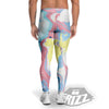 Abstract Pastel Texture Marble Print Men's Leggings-grizzshop