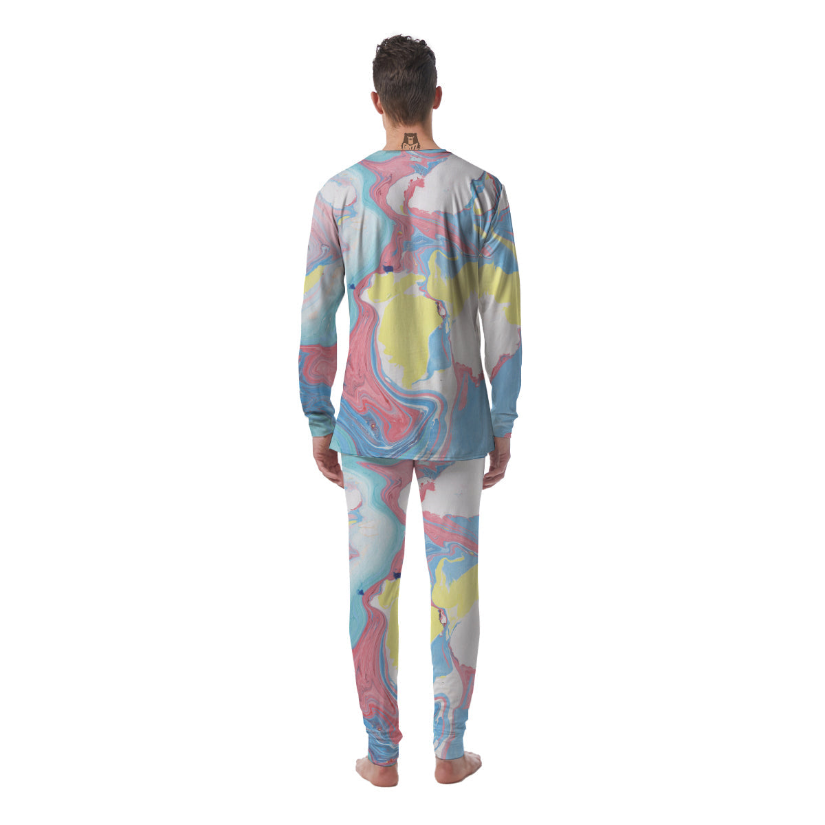 Abstract Pastel Texture Marble Print Men's Pajamas-grizzshop