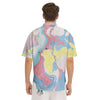 Abstract Pastel Texture Marble Print Men's Short Sleeve Shirts-grizzshop