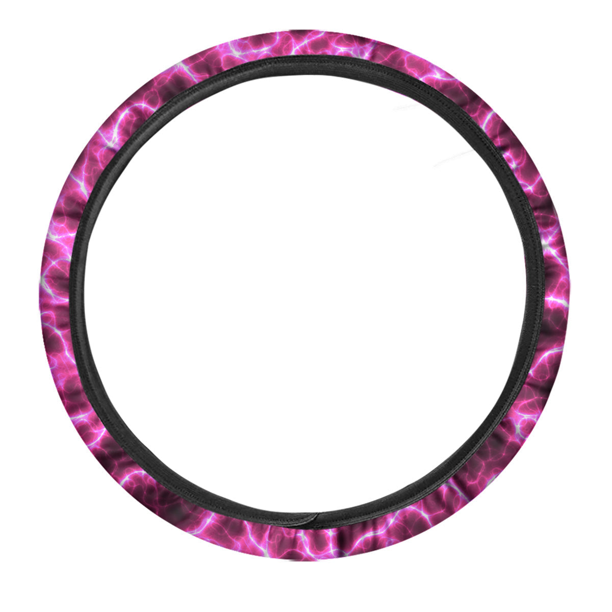 Abstract Pink Electrical Sparks Print Pattern Car Steering Wheel Cover-grizzshop