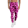 Abstract Pink Electrical Sparks Print Pattern Men's Leggings-grizzshop