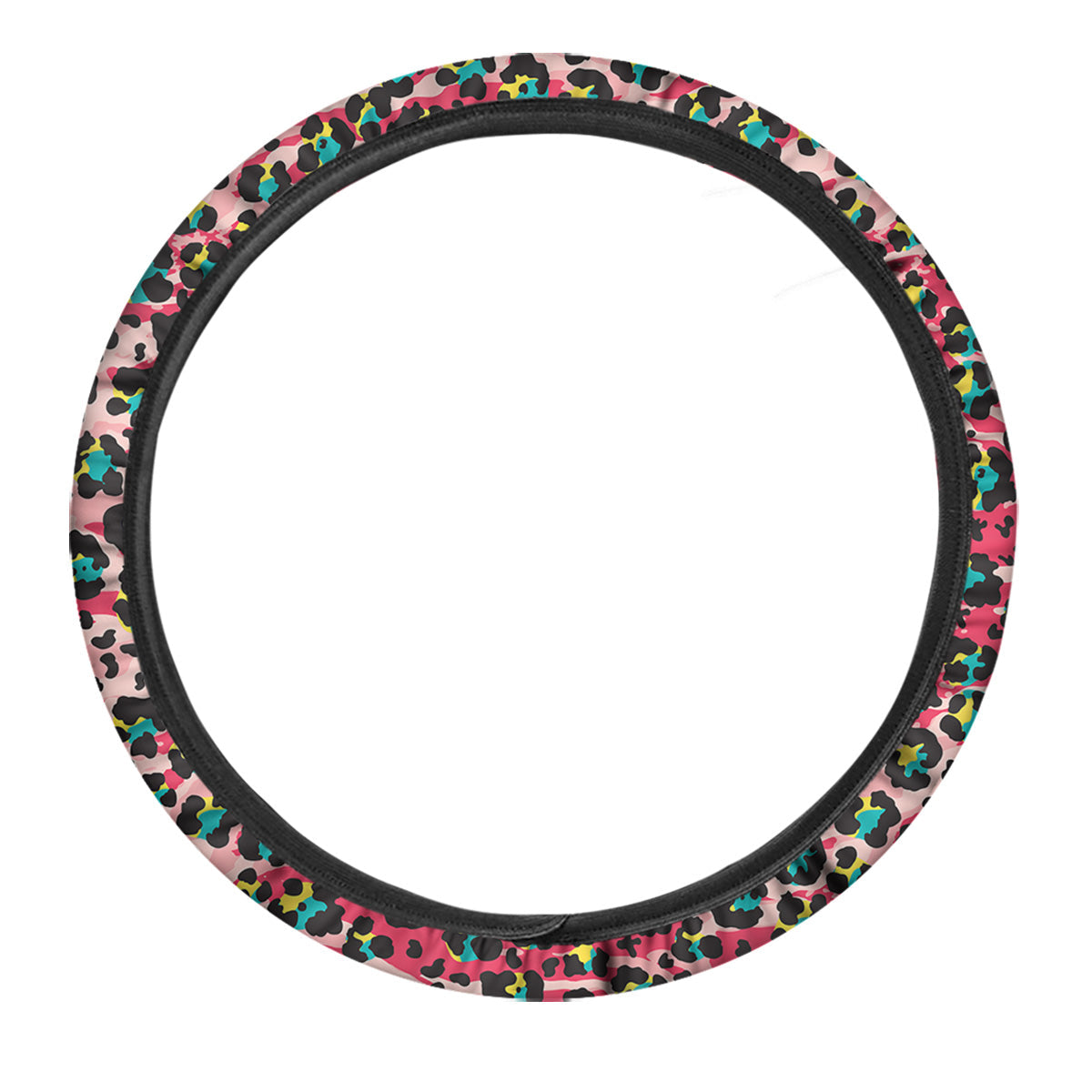 Abstract Pink Leopard Skin Print Pattern Car Steering Wheel Cover-grizzshop