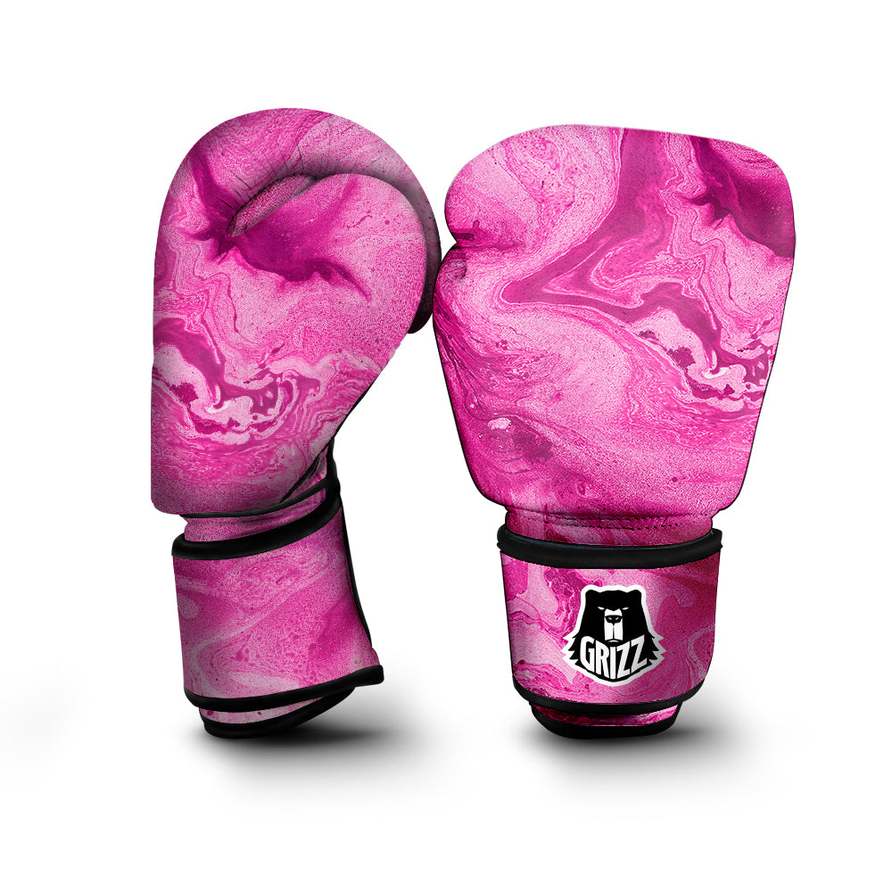 Abstract Pink Marble Print Boxing Gloves-grizzshop