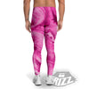 Abstract Pink Marble Print Men's Leggings-grizzshop