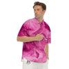 Abstract Pink Marble Print Men's Short Sleeve Shirts-grizzshop