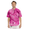 Abstract Pink Marble Print Men's Short Sleeve Shirts-grizzshop