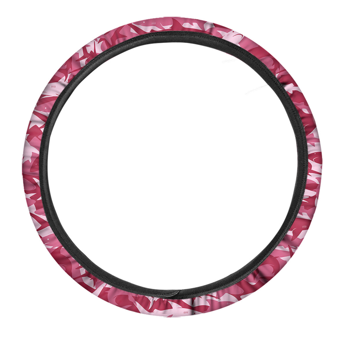 Abstract Pink Shark Camo Print Pattern Car Steering Wheel Cover-grizzshop