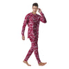 Abstract Pink Shark Camo Print Pattern Men's Pajamas-grizzshop