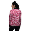 Abstract Pink Shark Camo Print Pattern Women's Bomber Jacket-grizzshop