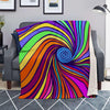 Abstract Psychedelic Colorful Wave Blanket-grizzshop