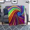 Abstract Psychedelic Colorful Wave Blanket-grizzshop