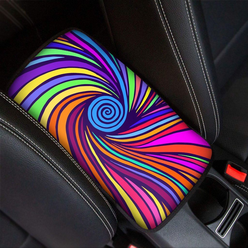 Abstract Psychedelic Colorful Wave Car Console Cover-grizzshop
