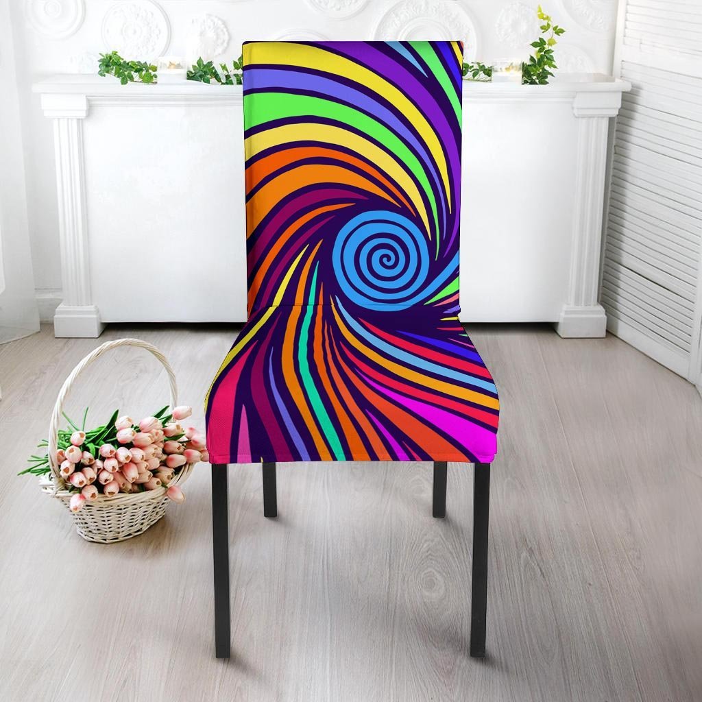 Abstract Psychedelic Colorful Wave Chair Cover-grizzshop