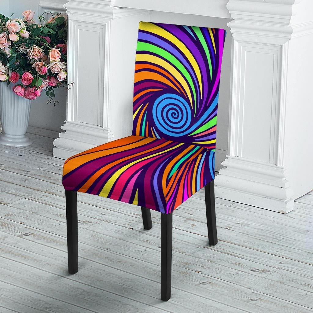 Abstract Psychedelic Colorful Wave Chair Cover-grizzshop