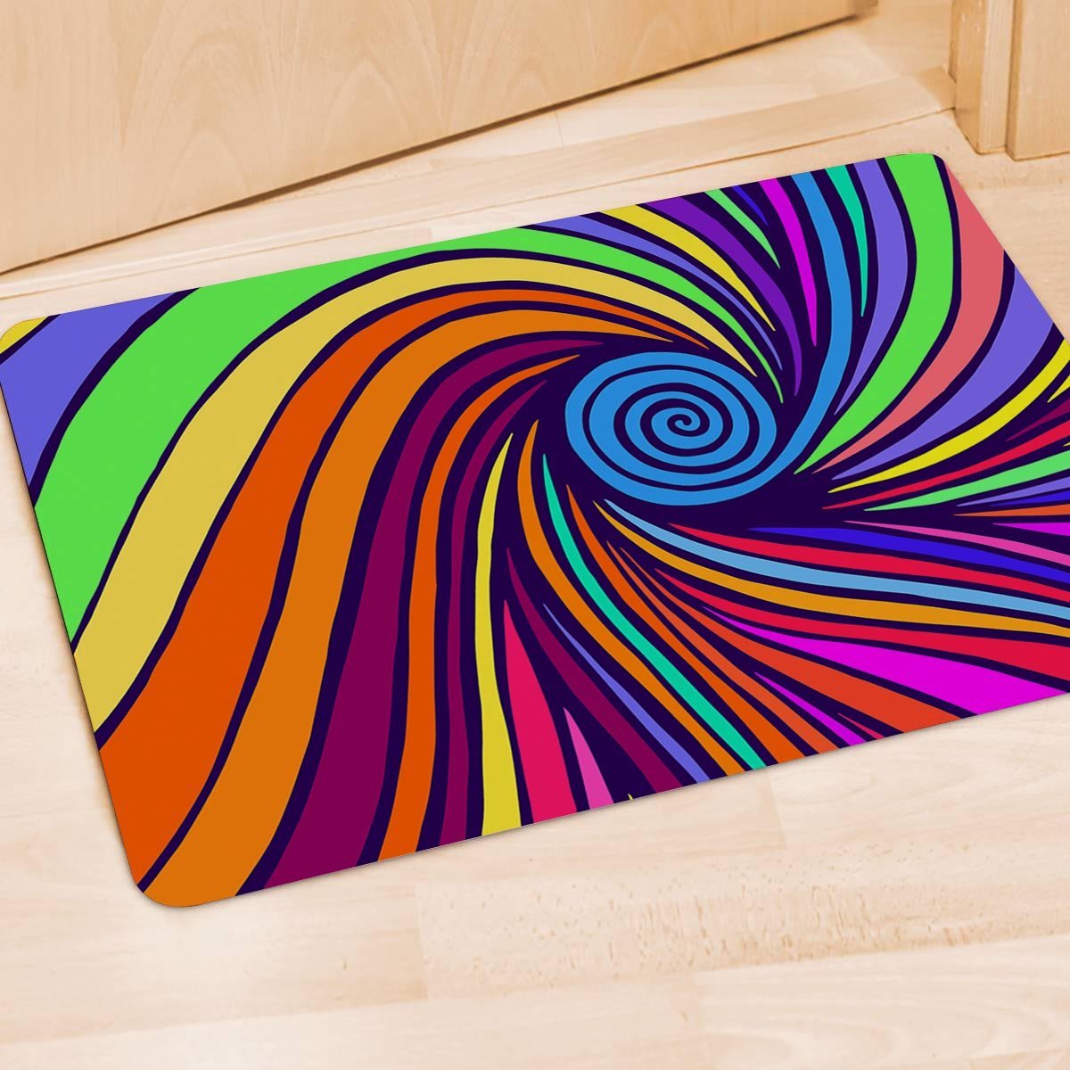 Abstract Psychedelic Colorful Wave Door Mat-grizzshop