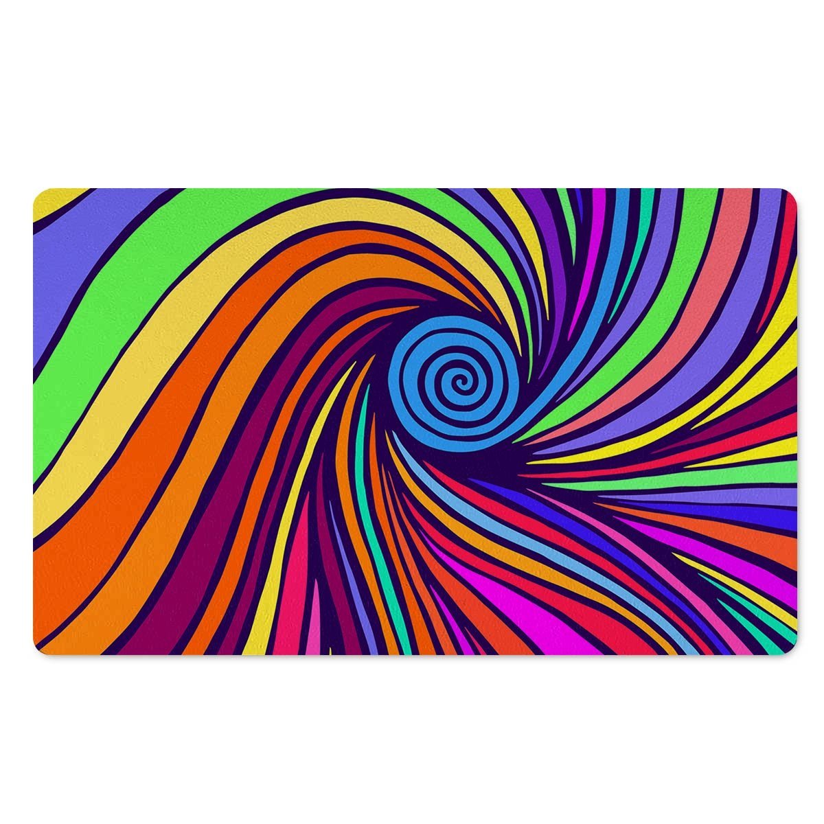 Abstract Psychedelic Colorful Wave Door Mat-grizzshop