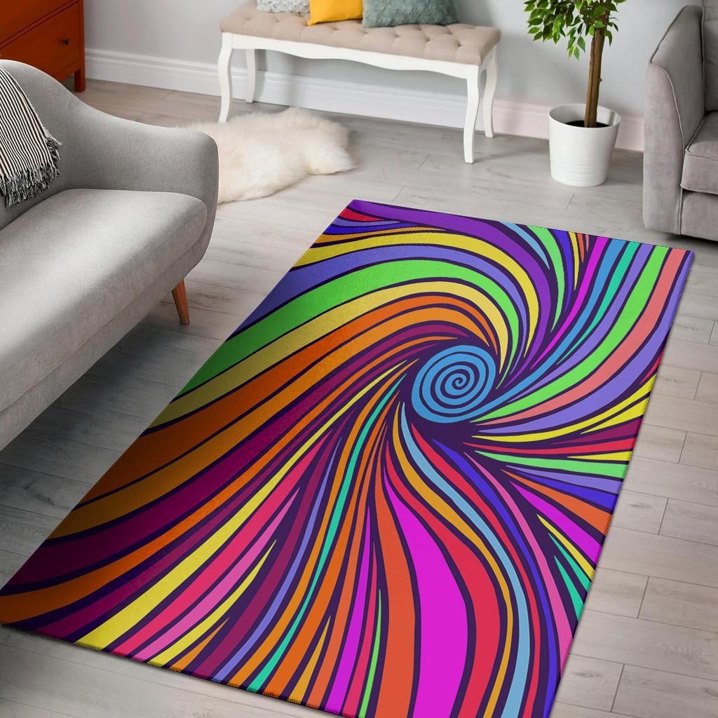 Abstract Psychedelic Colorful Wave Floor Mat-grizzshop