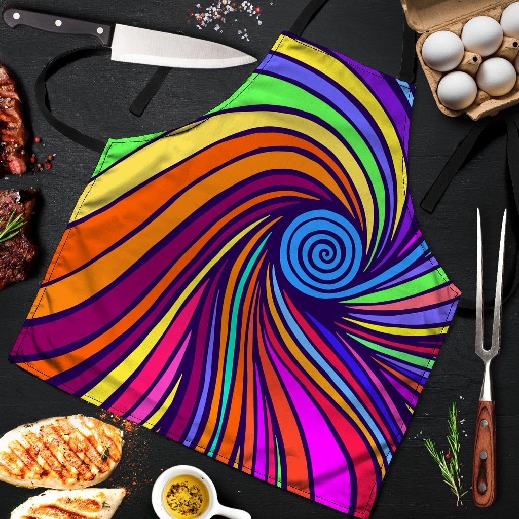 Abstract Psychedelic Colorful Wave Men's Apron-grizzshop