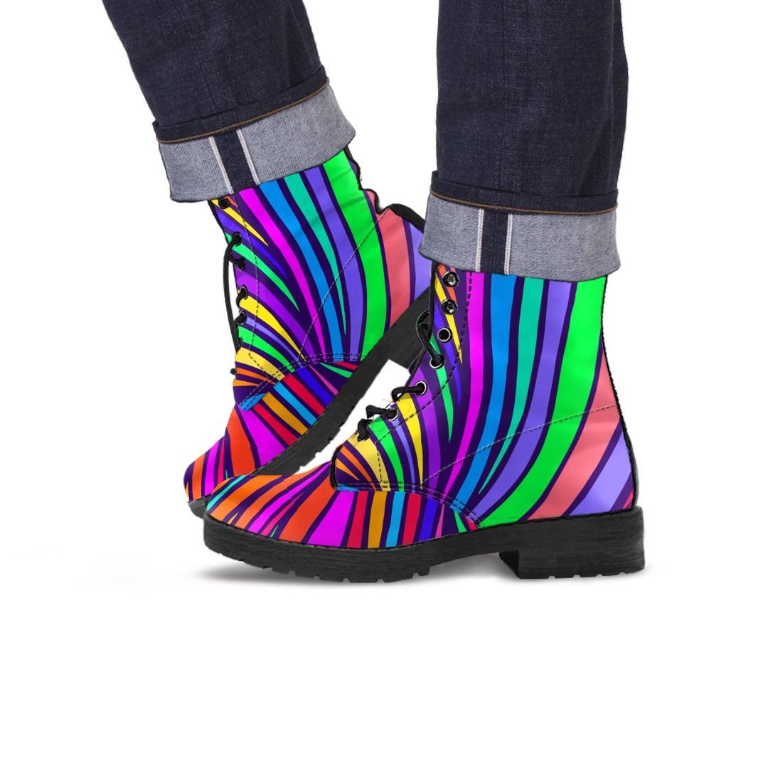 Abstract Psychedelic Colorful Wave Men's Boots-grizzshop