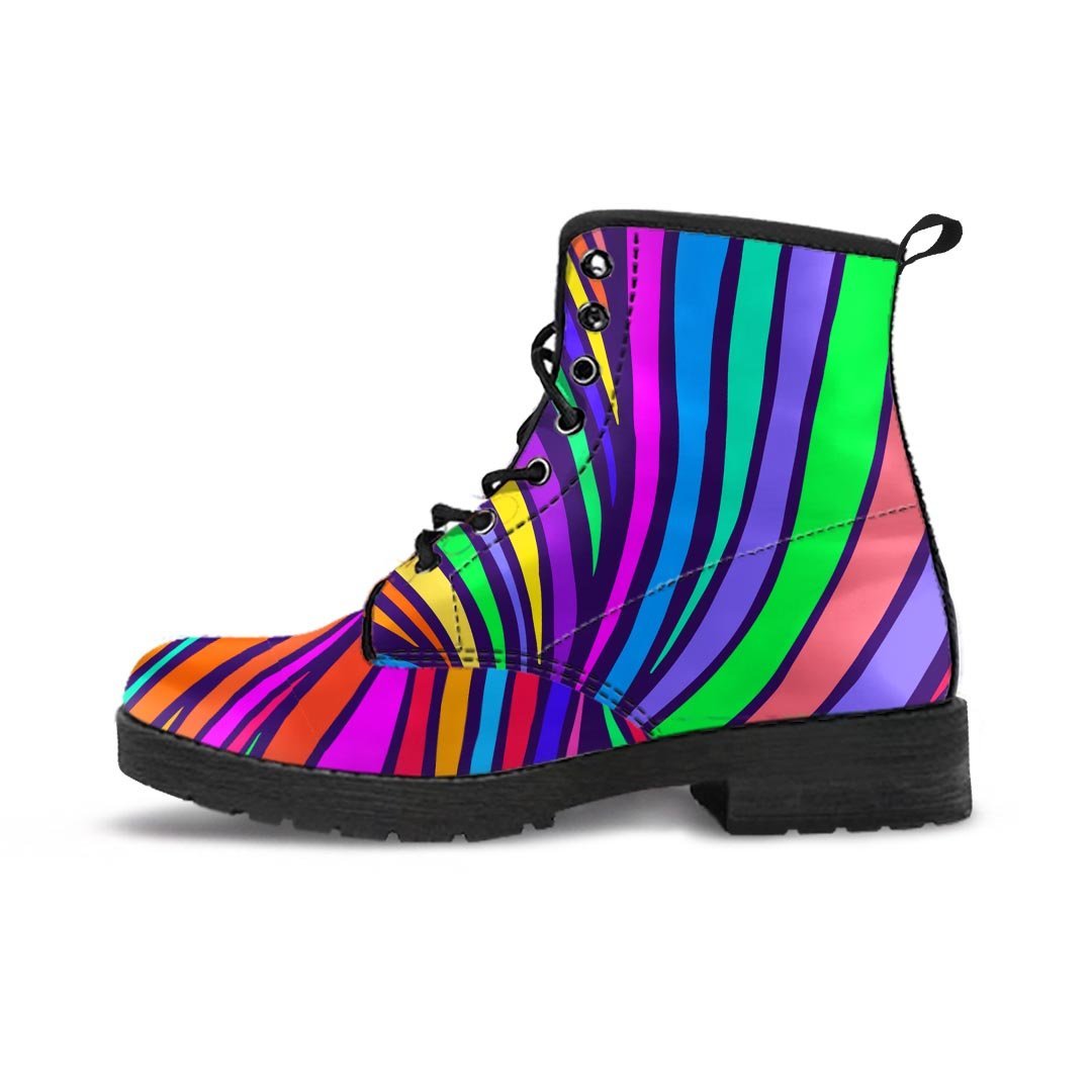 Abstract Psychedelic Colorful Wave Men's Boots-grizzshop