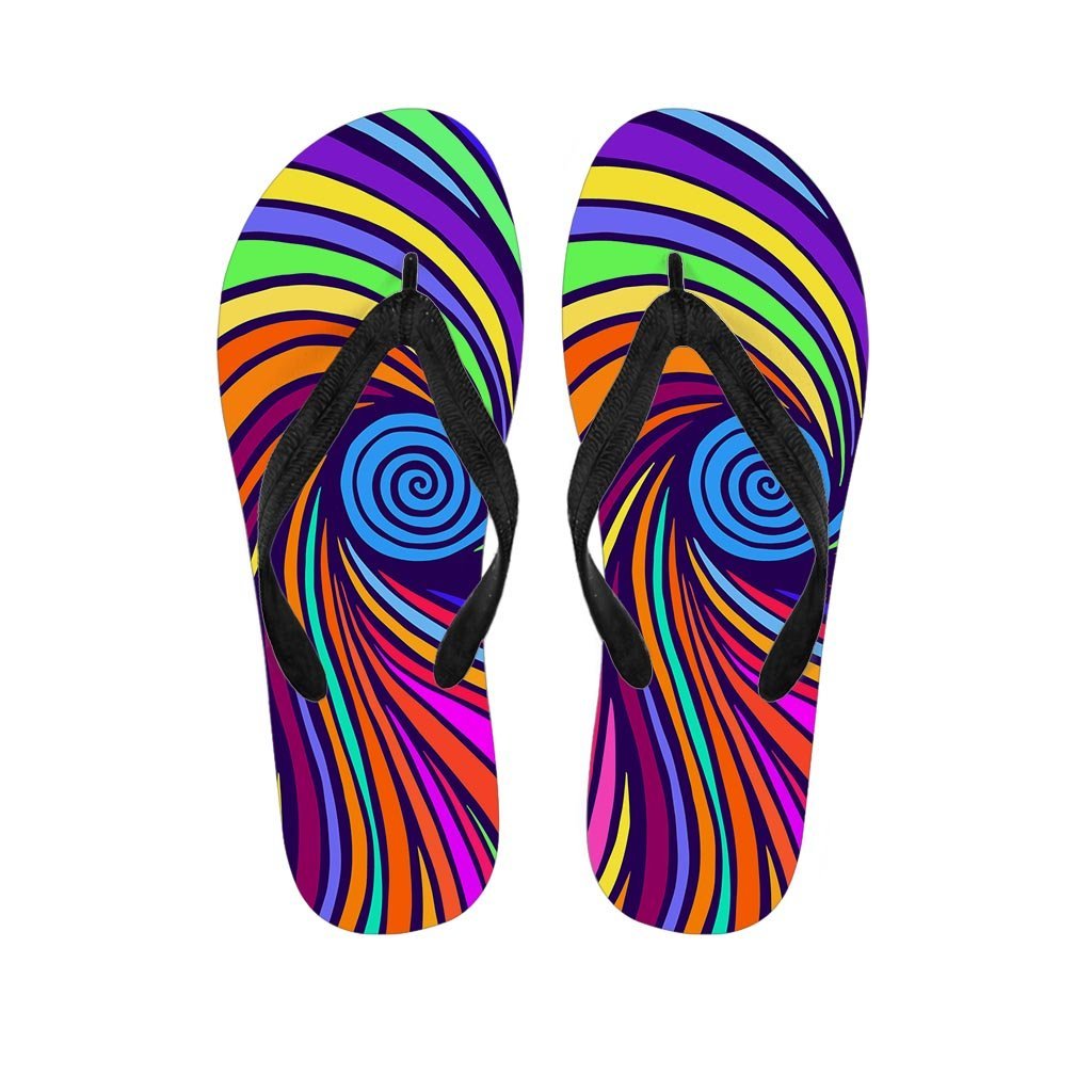 Abstract Psychedelic Colorful Wave Men's Flip Flops-grizzshop