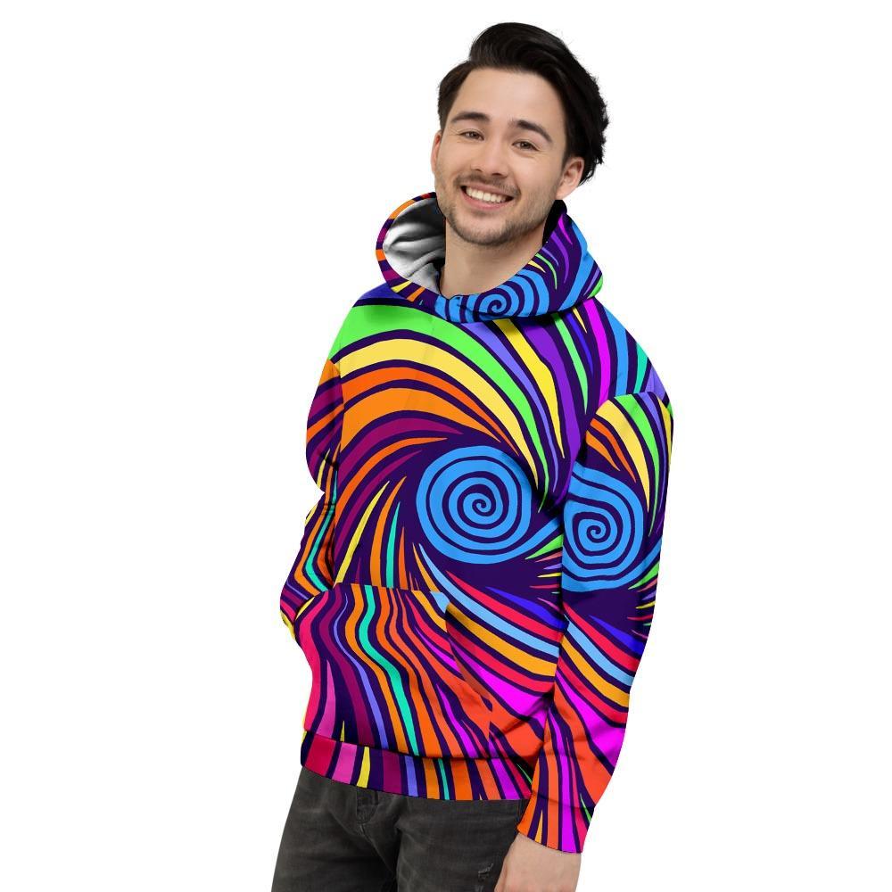 Abstract Psychedelic Colorful Wave Men's Hoodie-grizzshop