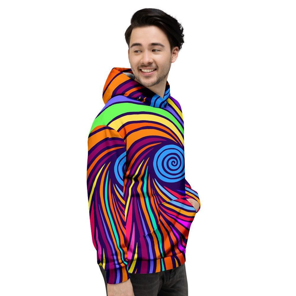 Abstract Psychedelic Colorful Wave Men's Hoodie-grizzshop