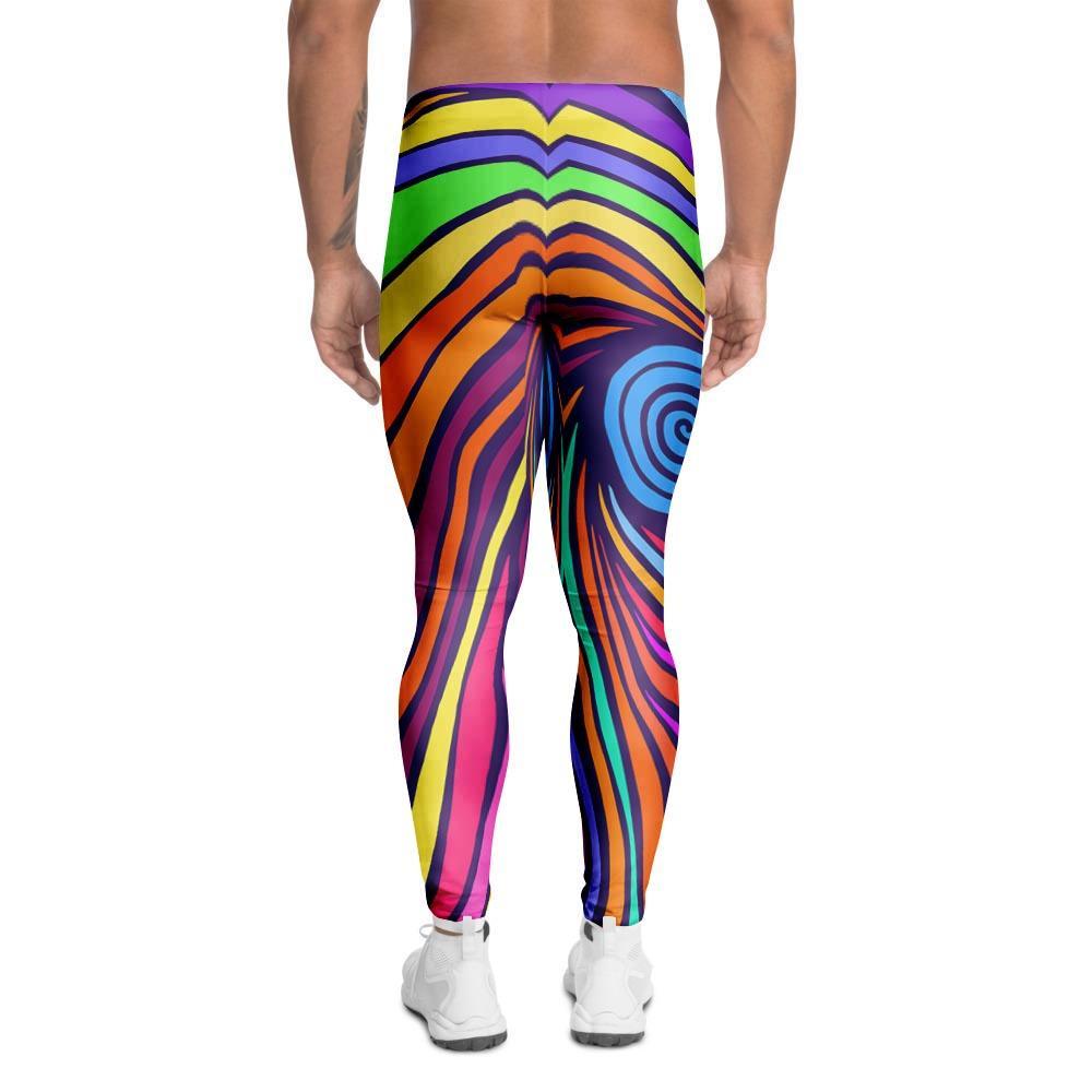 Abstract Psychedelic Colorful Wave Men's Leggings-grizzshop