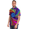 Abstract Psychedelic Colorful Wave Men's Short Sleeve Shirt-grizzshop