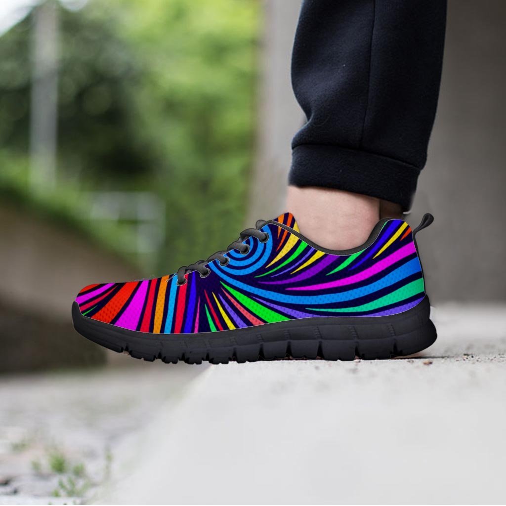 Abstract Psychedelic Colorful Wave Men's Sneakers-grizzshop