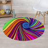 Abstract Psychedelic Colorful Wave Round Rug-grizzshop