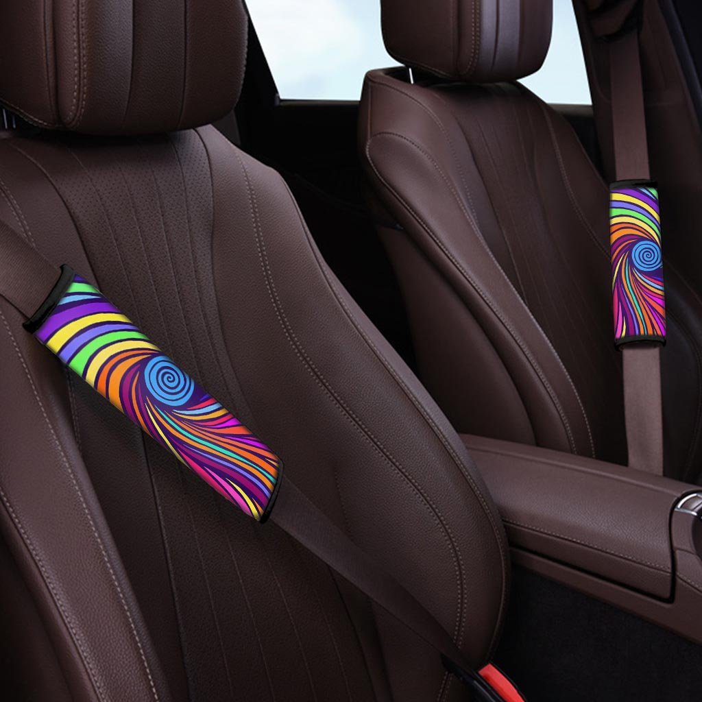 Abstract Psychedelic Colorful Wave Seat Belt Cover-grizzshop