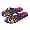 Abstract Psychedelic Colorful Wave Women's Flip Flops-grizzshop