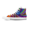 Abstract Psychedelic Colorful Wave Women's High Top Shoes-grizzshop