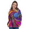 Abstract Psychedelic Colorful Wave Women's Hoodie-grizzshop