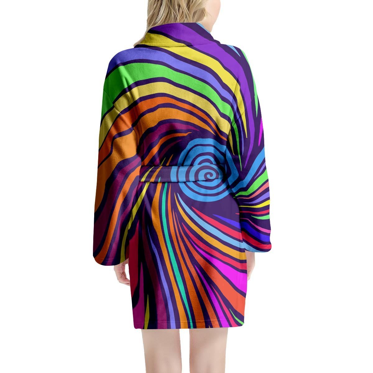 Abstract Psychedelic Colorful Wave Women's Robe-grizzshop