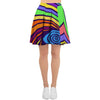 Abstract Psychedelic Colorful Wave Women's Skirt-grizzshop