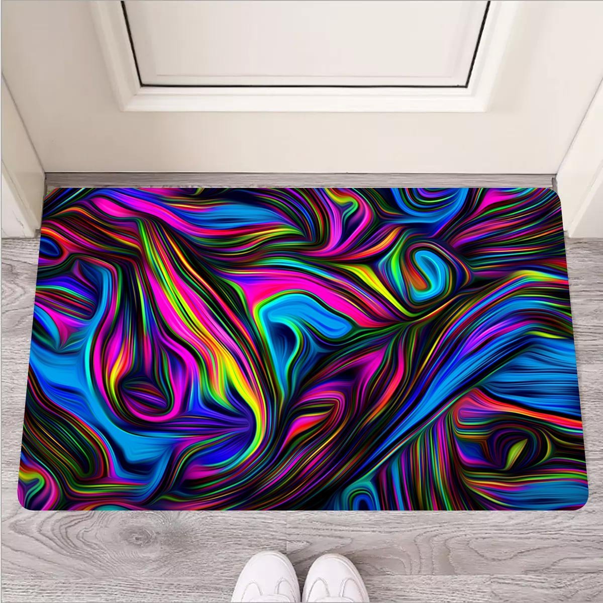 Abstract Psychedelic Door Mat-grizzshop