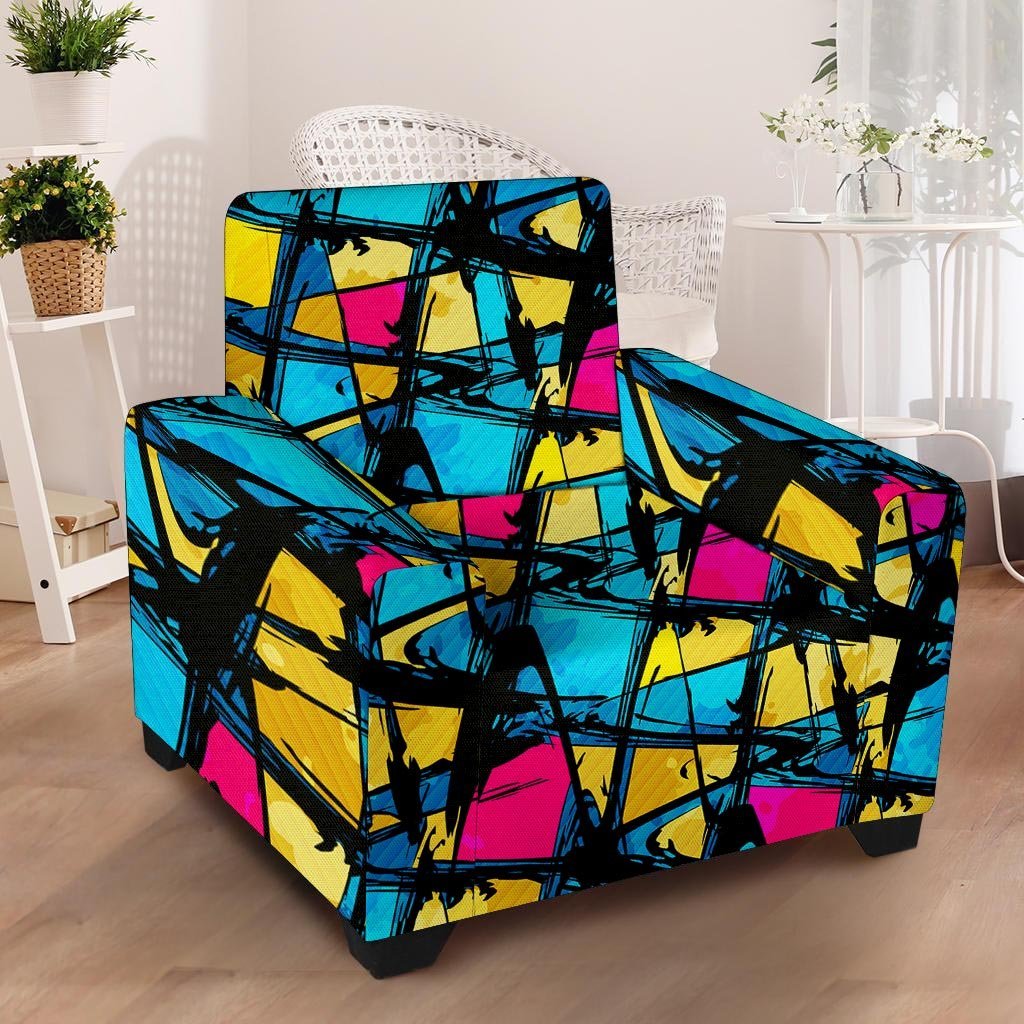 Abstract Psychedelic Graffiti Armchair Cover-grizzshop